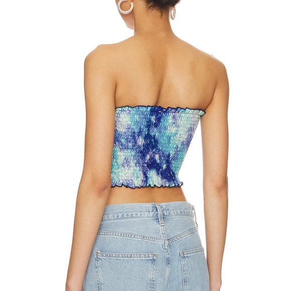 MORE TO COME Savannah Crop Top in Blue Multi Color Size Medium - Picture 3 of 6